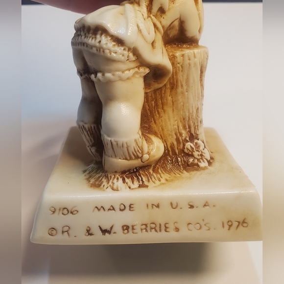 Vintage Russ and Wallace Berrie 1976 Cute Big Eyes Little Girl Figurine "I Care" - Picture 9 of 13